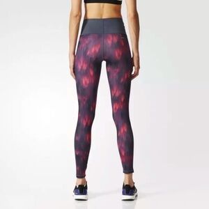 Adidas Leggings Climalite High Waist Pink Gray Spacedye Small